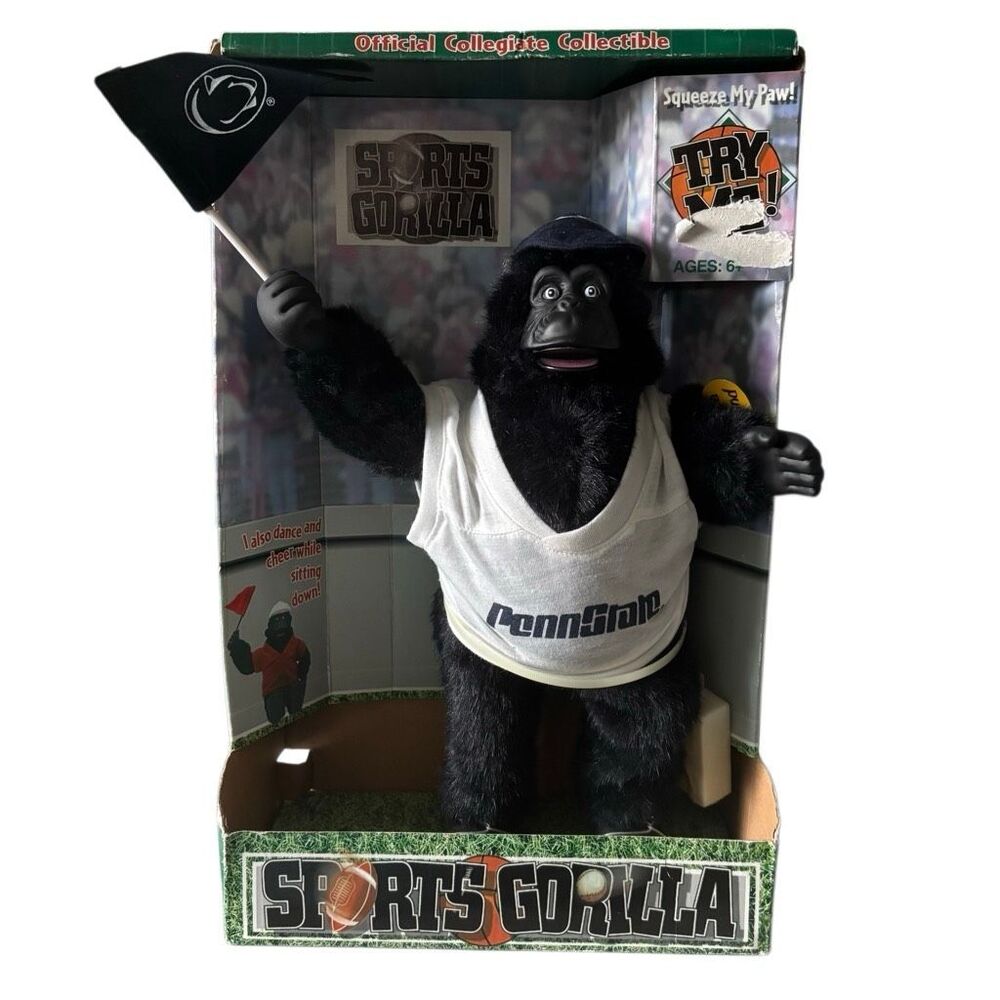 Vintage 1998 Gemmy Penn State Nittany Lions Sports Gorilla Animated Plush NIB⁠